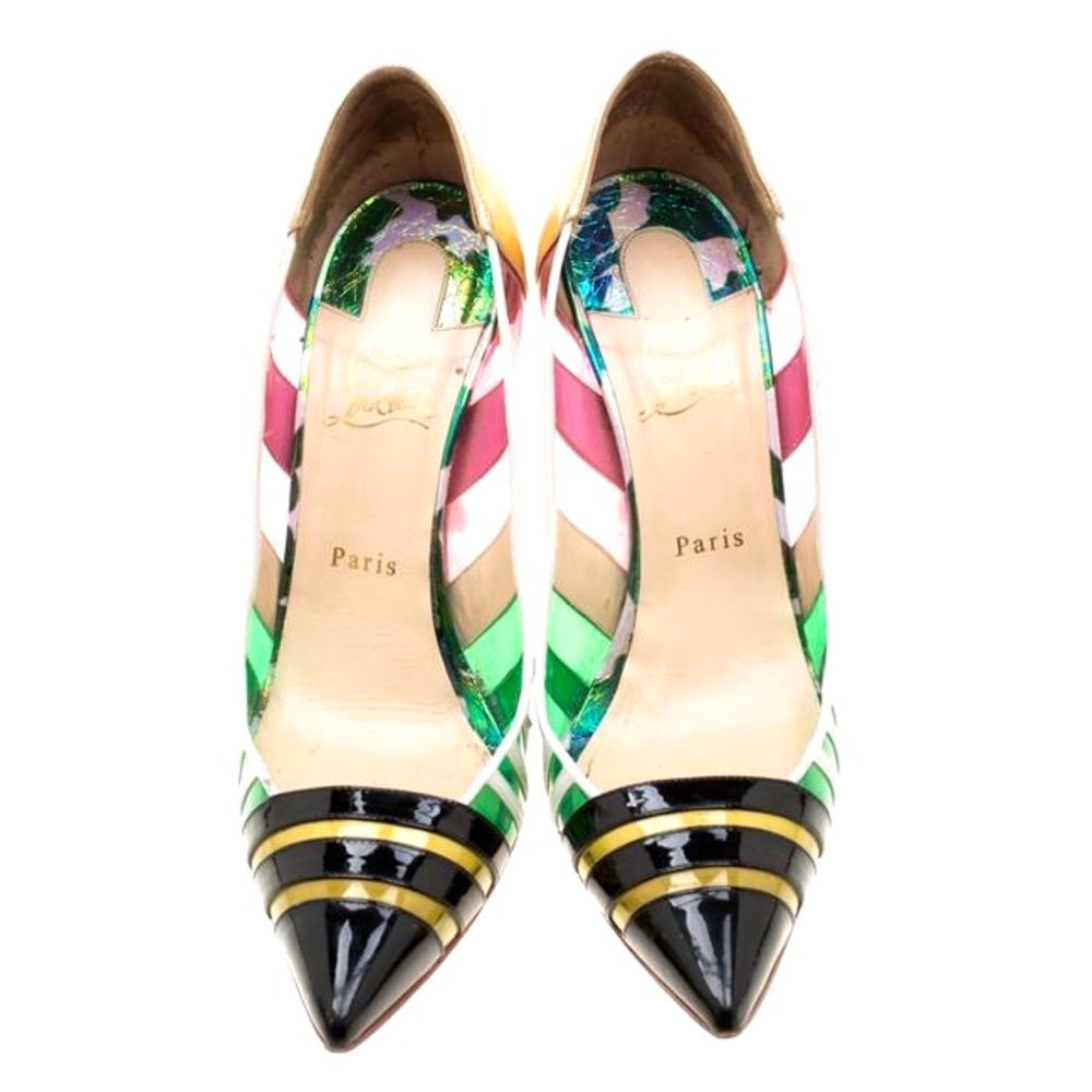 Louboutin PVC Band Multicolor Heels